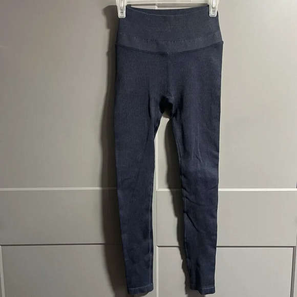 Spiritual Gangster Metta Ribbed Compression Ankle Leggings Blue Size X-Small - Picture 1 of 7